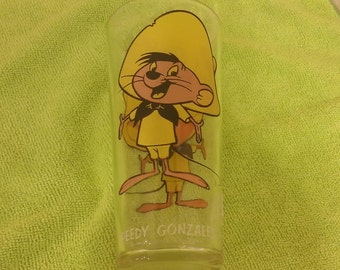Vintage Collector Glass, Pepsi Looney Tunes Glass, Speedy Gonzales, 1973