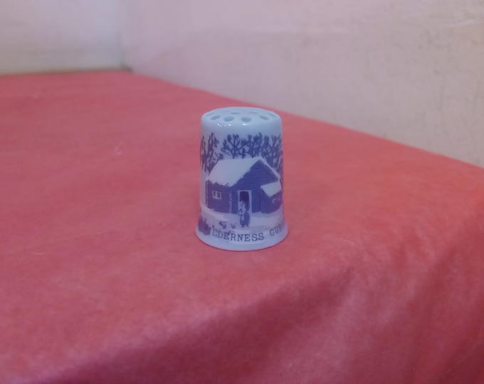 Vintage Bone China Collector Thimbles, Currier & Ives, Wilderness Homes and Farms in Winter and Such