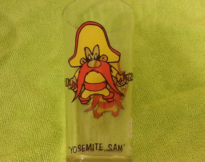 Vintage Collector Glass, Pepsi Looney Tunes Glass, Yosemite Sam, 1973