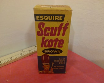 Vintage Scuff Kote Shoe Polish, Cordovan, Made by Esquire, 1940's#
