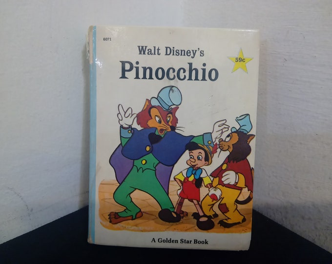 Vintage Children's Book, A Golden Star Book "Walt Disney's Pinocchio" by Golden Press Publisher, 1967#p