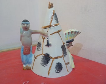 Vintage Ceramic/Porcelain Teapot, Indian Teepee Teapot by Staffordshire