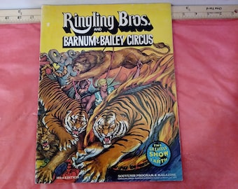 Vintage Circus Program/Magazine, Ringling Bros. and Barnum Bailey Circus Programs/Magazines, Various Years, 1970's thru 1990's#