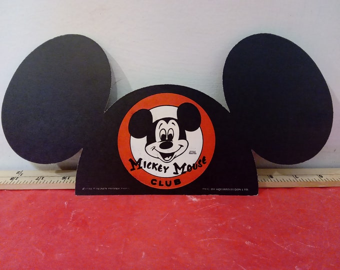 Vintage Mickey Mouse Club Cardboard Ears, Walt Disney Productions "Mickey Mouse", MFG by Howard Eldon LTD