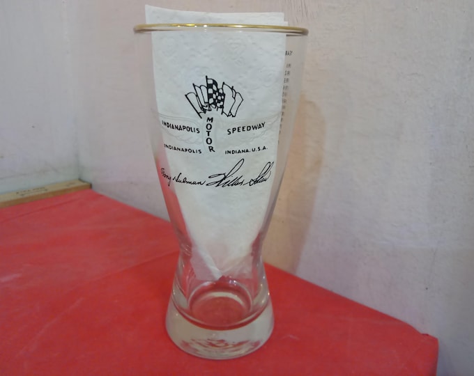 Vintage Tony Nulman, Indianapolis 500-Mile Race Winners Glass with Gold Rim, 1953#