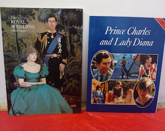 Vintage Prince Charles and Lady Diana and Royal Wedding Soft Cover Books, 1980's#