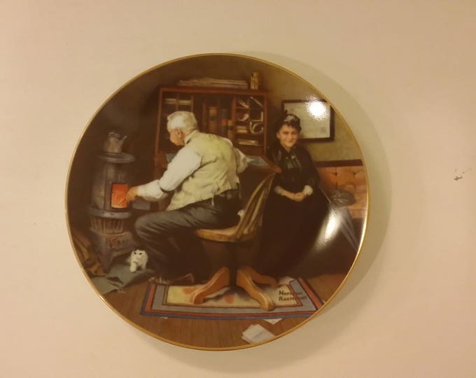 Collectible Knowles Plate "Keeping Company" Norman Rockwell, 1981