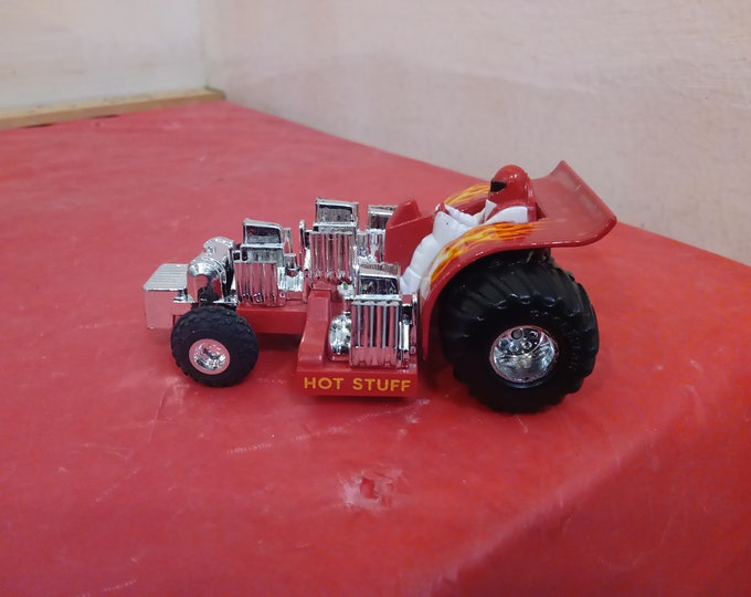 Vintage Diecast Car, Red Dragster Hot Stuff by Matchbox, Made in Macau, 1985