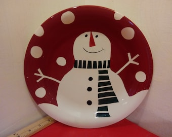 Vintage Serving Plate, Snowman by Gibson