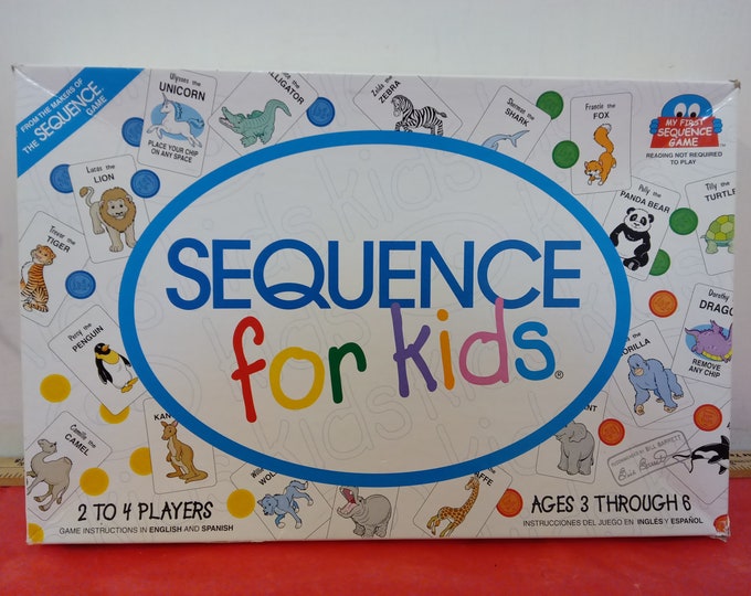 Vintage Board Game, Sequence for Kids Board Game, 2001#