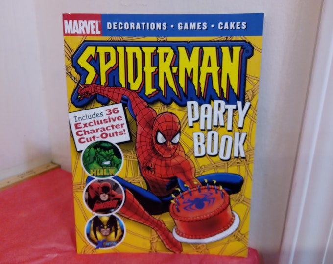Vintage Comic Book, Spider-Man Party Book with Decorations, Cutouts, Games, and Other Party Stuff
