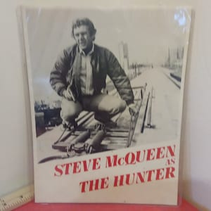 Vintage Film Promo Karte The Hunter, Steve McQueen, 1980~
