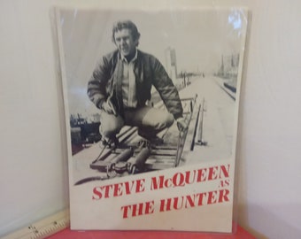 Vintage  Movie Promo Card The Hunter, Steve McQueen, 1980~