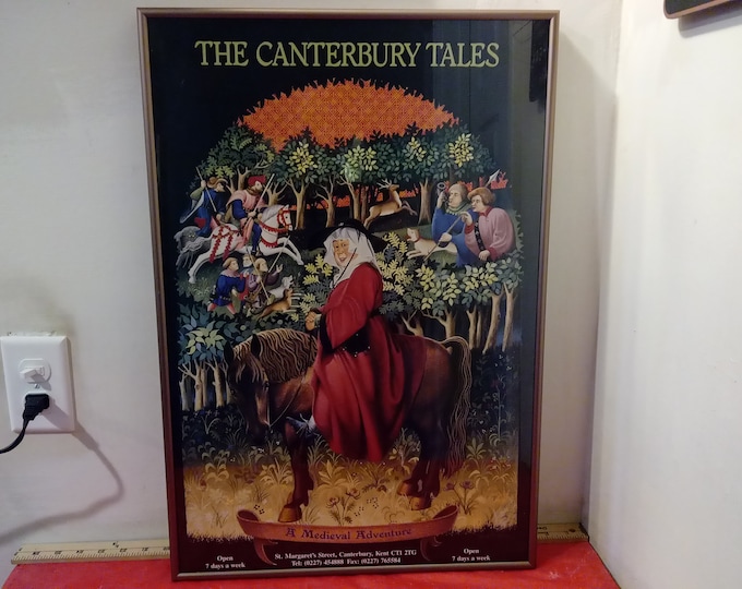 Vintage Wall Picture in Frame, The Canterbury Tales "A Medieval Adventure" Canterbury, Kent