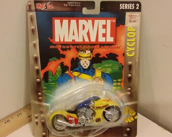 Vintage Action Figure, Marvel Motorcycle Collection Series 2, Cyclops, 2003