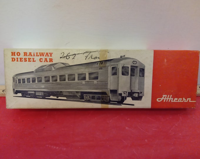 Vintage Railroad Model Box, HO Railway Diesel Car Box by Athearn, 1950's#