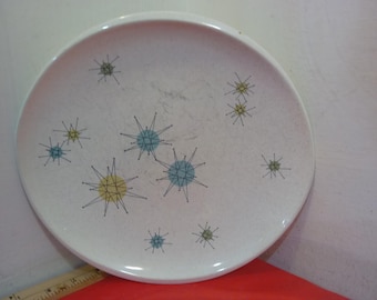 Vintage Collector Plate, Franciscan Large Dinner Plate, Starburst Pattern, 1950's