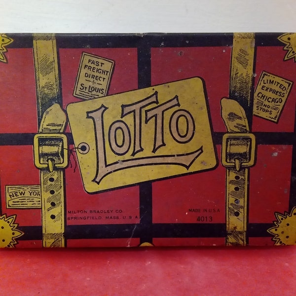 Vintage Board Game, Lotto Game #4168 by Milton Bradley #4013, 1932#