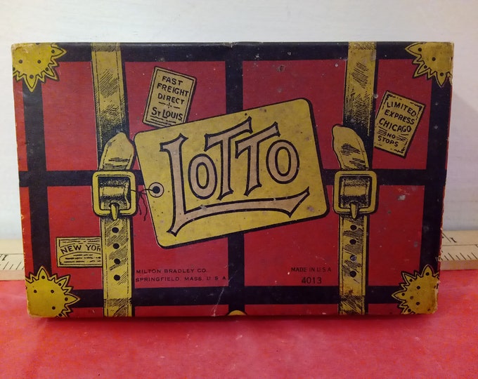 Vintage Board Game, Lotto Game #4168 by Milton Bradley #4013, 1932#