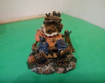 Figurine vintage, Boyds Bears Bearstone Collection, Einstein Q. & Scaredy Bear, 2001