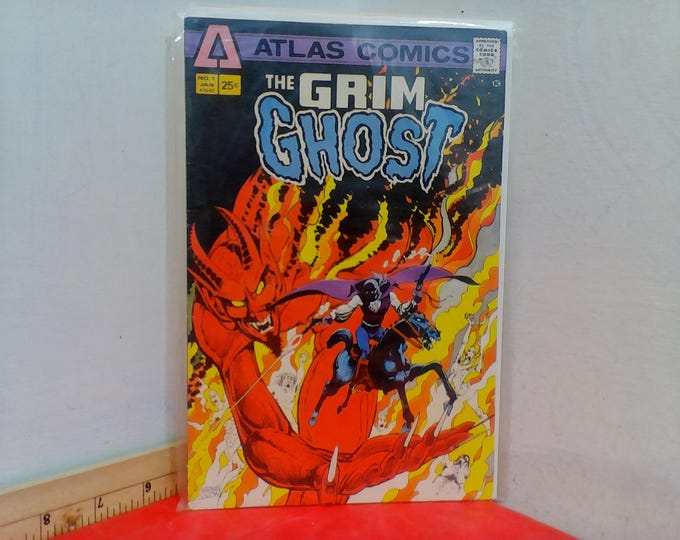 Vintage Atlas Comic Books, The Grim Ghost, 1970's