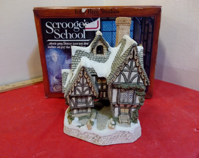 Vintage David Winter Cottages, Scrooge's School by John Hine Studios, Large Size