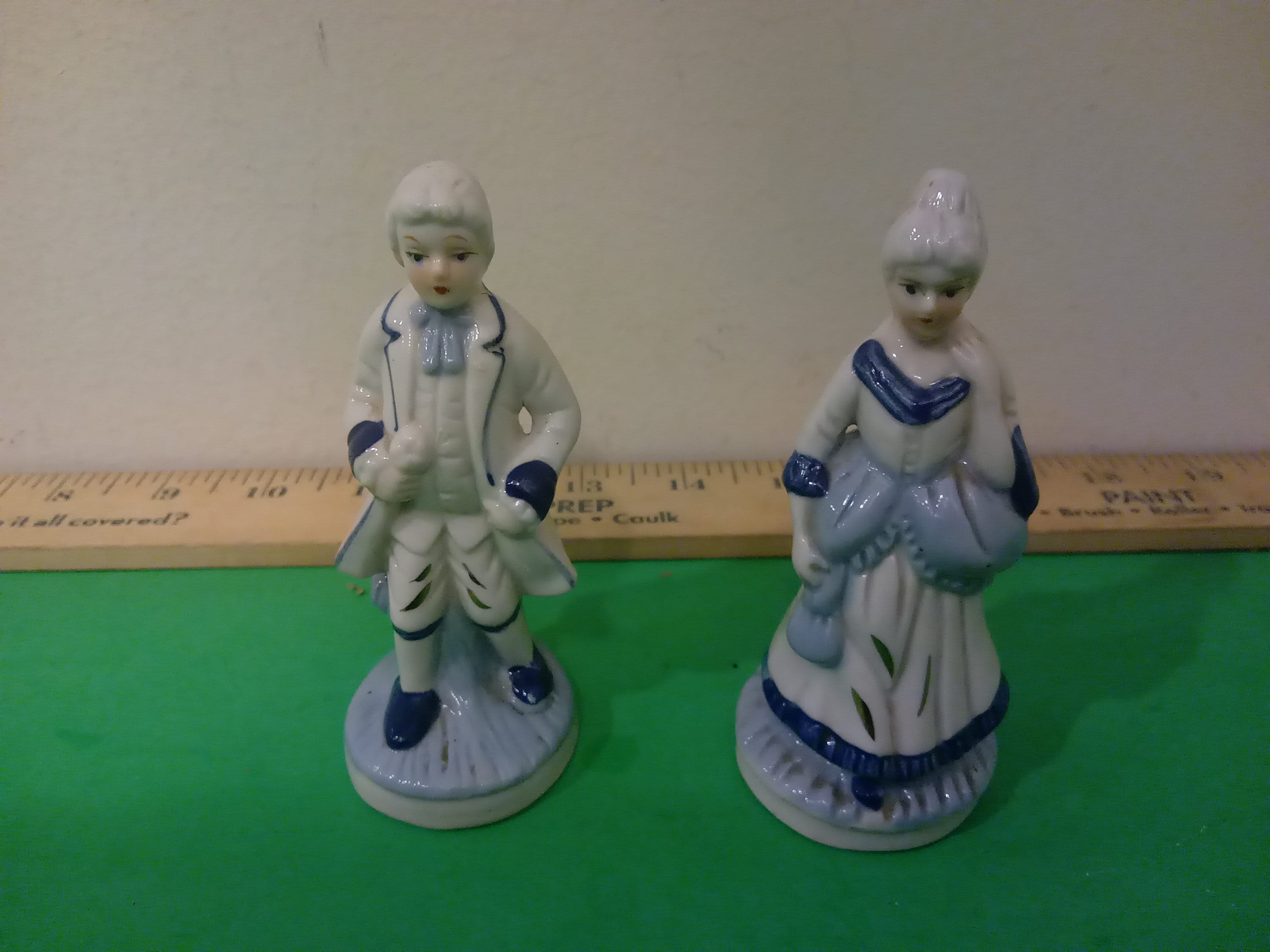 Vintage Porcelain Figurines, Victorian Style Man and Woman Figurines