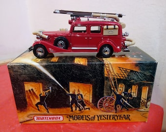 Vintage Diecast Fire Engines, Matchbox Models of Yesteryear "Fire Engine Series", 1993