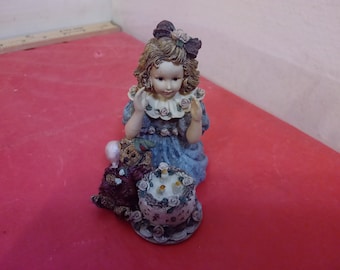 Vintage Resin Figurine, The Boyds Collection, Yesterday Child, Rebecca Elliot...Birthday, 1995