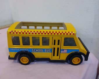 Vintage Diecast and Plastic Vehicles, Remco Toys "School Bus or Traffic Patrol", or Plastic Farm Tractor or Lionel Plastic Caboose, 1990's