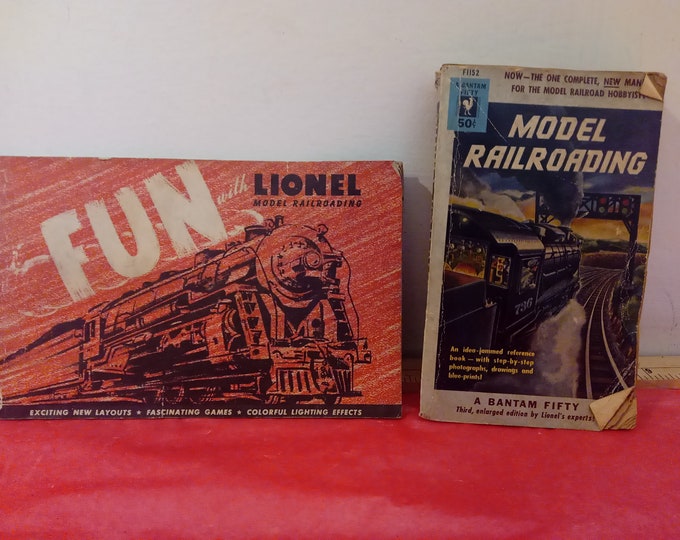 Vintage Model Railroad Books, Model Railroading Book by Bantam and Lionel Model Railroading Book, 1947