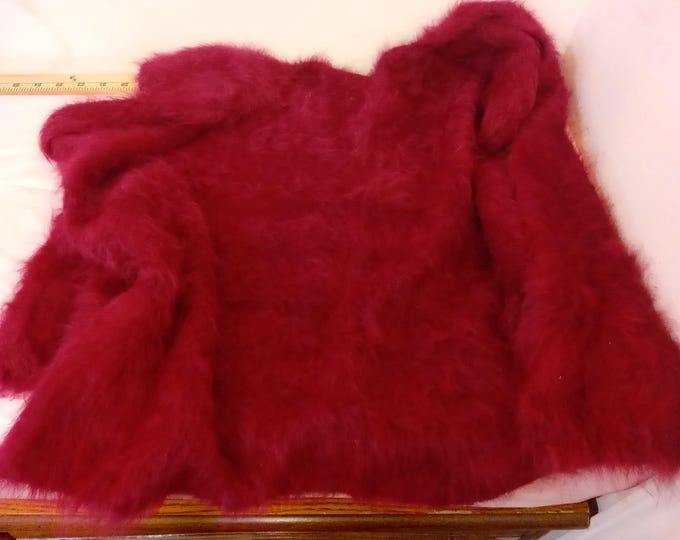 Vintage Ladies Vest, Mohair Cardigan Red Vest, Medium/Large Size, 1950's
