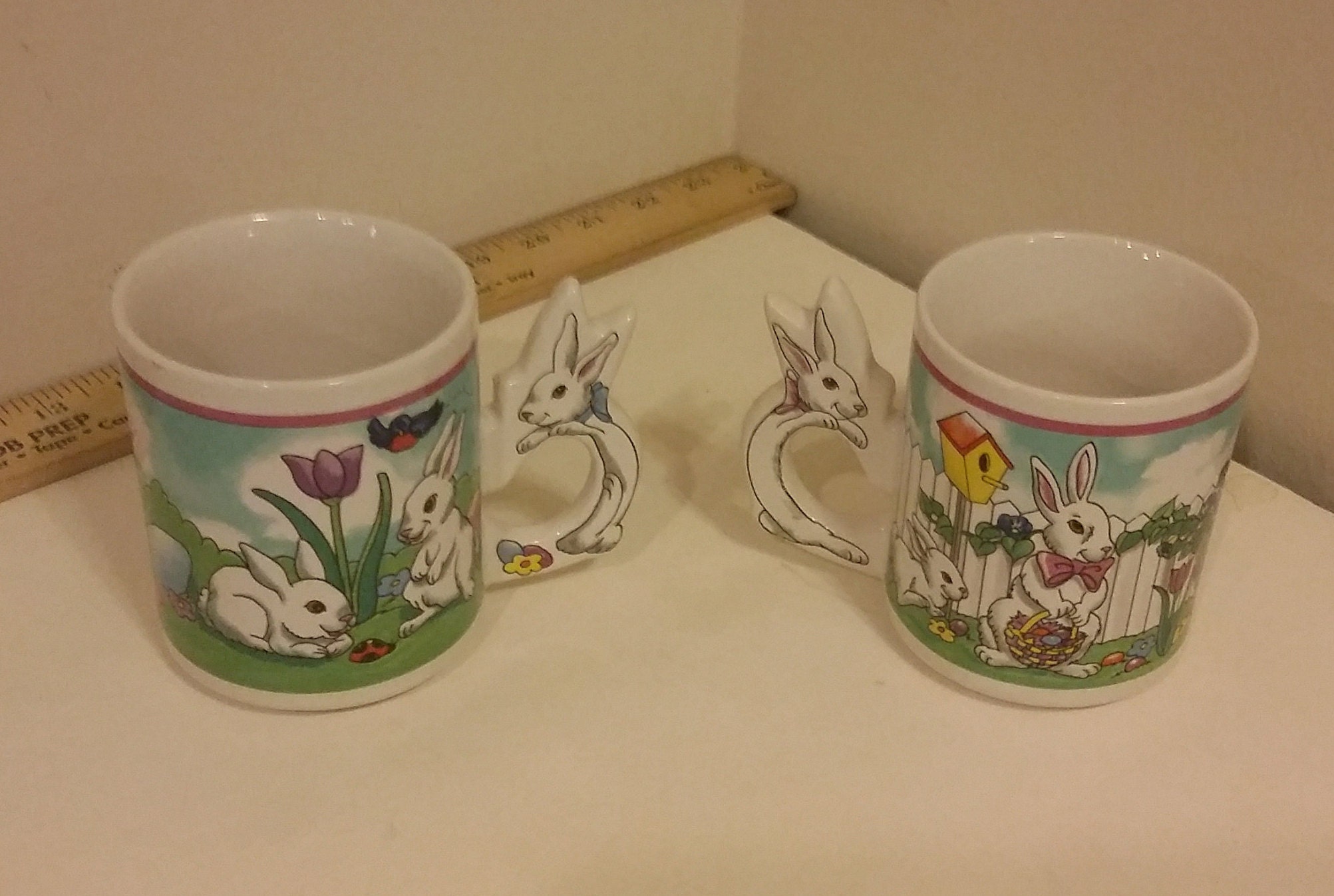 Vintage Bunny Rabbit Coffee Mug Cup, Peter Rabbit Easter Theme, 1980's