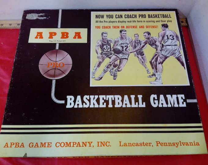 Vintage Board Game, APBA Pro Basketball Game, 1970's#