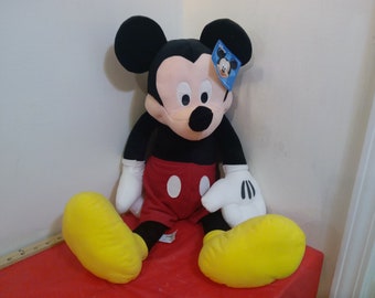 Muñeca de felpa vintage, Mickey Mouse de Disney, muñeca de Mickey Mouse grande sentada, un especial de Toys-r-Us
