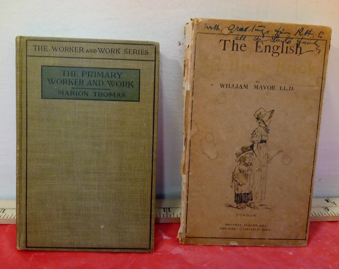 Vintage Hardcover Books, The Primary Worker and Work & The English Spelling Book, 1920's