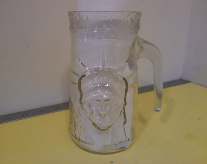 Vintage Glass Stein, Statue of Liberty Clear Glass Stein 100 Year Anniversary Stein, 1986#