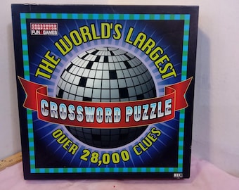 Vintage Crossword Puzzle, The World's Largest Crossword Puzzle over 28,000 Clues, 1997