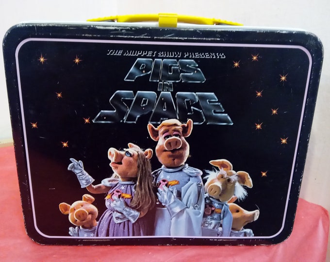 Vintage Metal Lunch Box, Pigs in Space Lunch Box by Thermos, No Thermos, 1977#