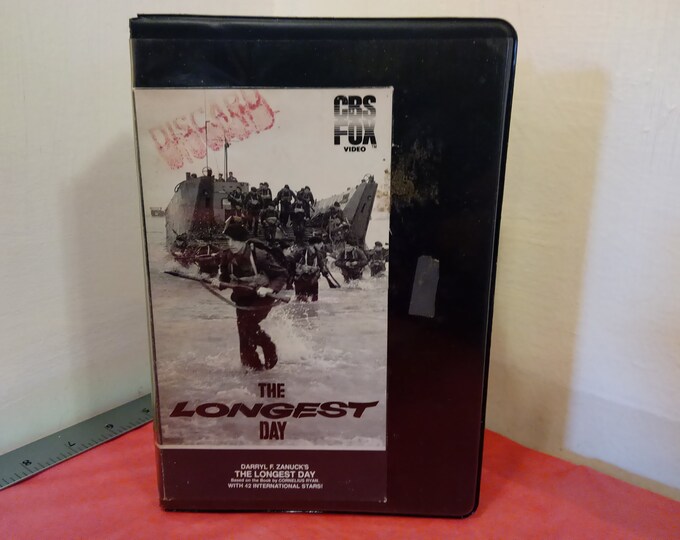 Vintage VHS Movie Tape, The Longest Day, John Wayne, 1986~