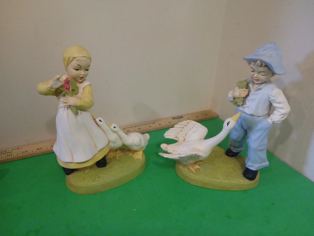 Vintage Porcelain or Ceramic Figurines Boy and Girl With Etsy