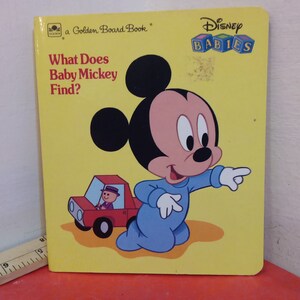 Vintage Hardcover Book, Disney Babies What Does Baby Mickey Find
