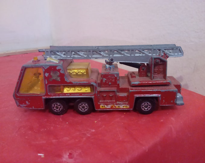 Vintage Die Cast Fire Truck, Matchbox Super Kings K-9 Fire Tender by Lesney Products, 1972