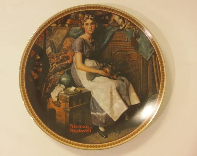 Collectible Knowles Plate "Dreaming in the Attic" Norman Rockwell, 1981