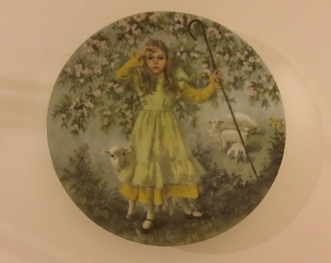 Little Bo Peep Vintage Collectors Plate, Reco Mother Goose Plate Rhyme, 1983