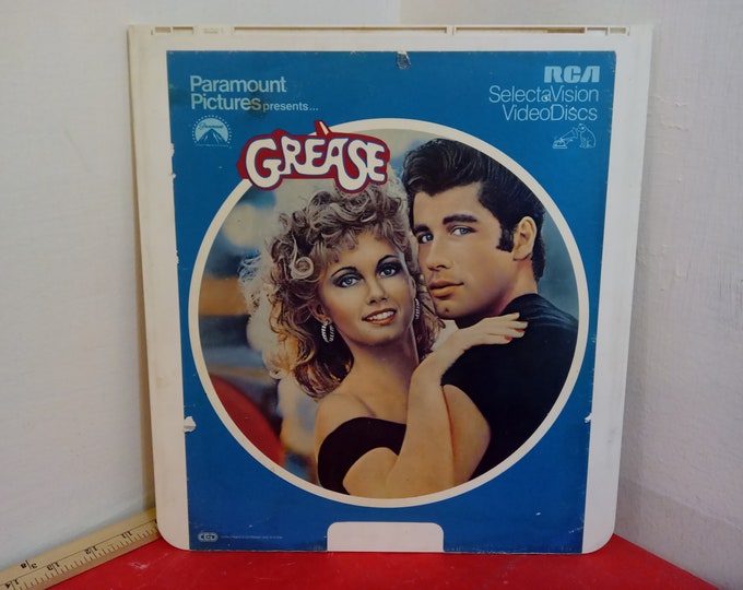 Vintage Video Disc Movie, Grease by RCA Select Vision Video Discs, 1980's