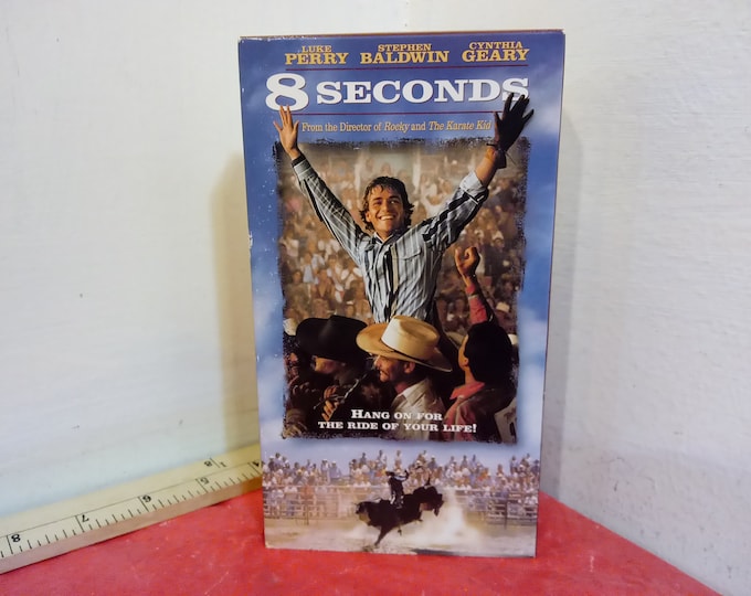 Vintage VHS Movie Tape, 8 Seconds, Luke Perry, 1994#