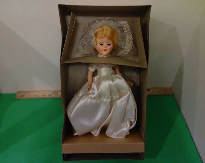 Vintage Hard Rubber Doll, EMM CEE DOLL (Bride Doll by M.C. Doll Co. Inc.), 1950's