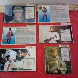 Vintage Star Wars Backing Cardboards, Six Cut Kenner Action Figures Backing Boards, Luke Skywalker, década de 1990