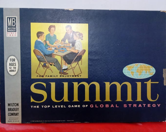 Vintage Board Game, Summit "The Top-Level Game of Global Strategy" by Milton Bradley, 1961